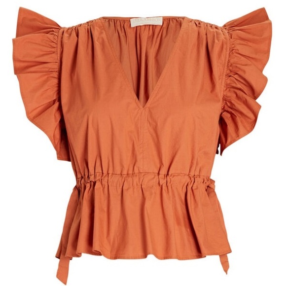 ULLA JOHNSON Iyla Ruffle Poplin Peplum Top &
Zada Pants (SD2) - Picture 9 of 12